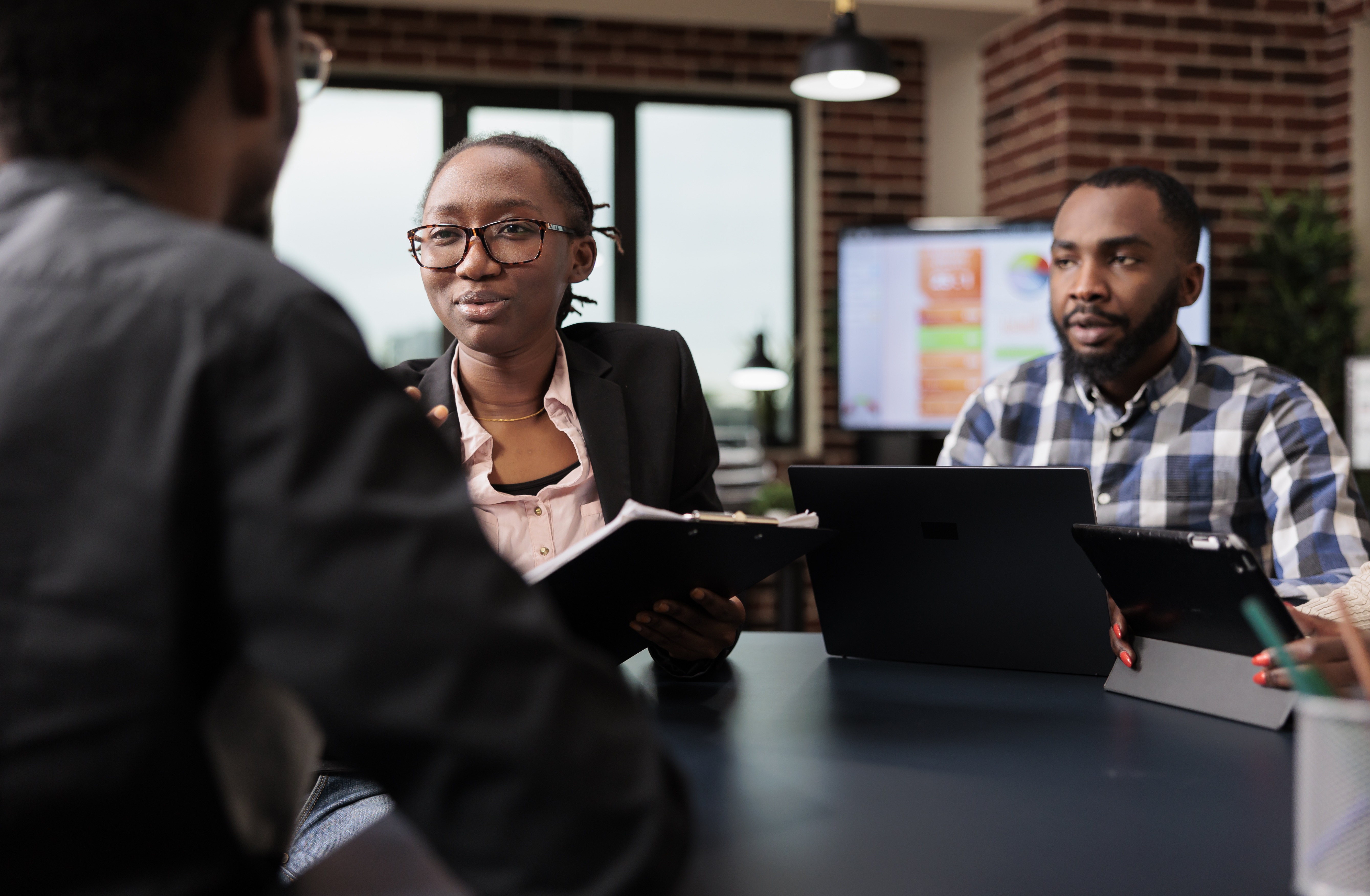 Professional team collaborating on strategy